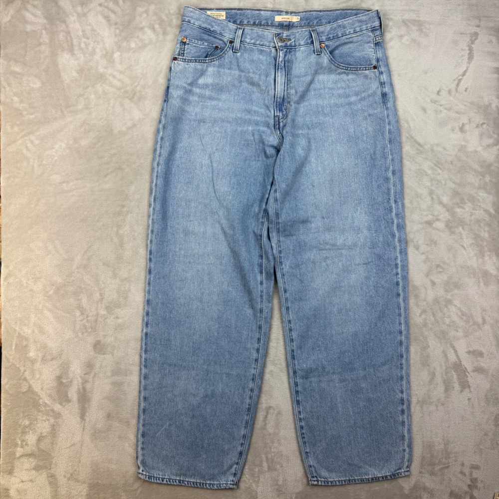 Levis Baggy Dad Jeans Women 33 (Fit 36x32) Blue Relaxed Wide Leg Y2K Light Wash